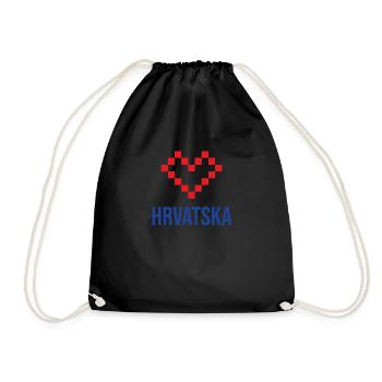 Hrvatska Croatia Flag - Drawstring Bag - black - Front
