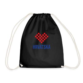 Hrvatska Croatia Flag - Drawstring Bag - black - Front