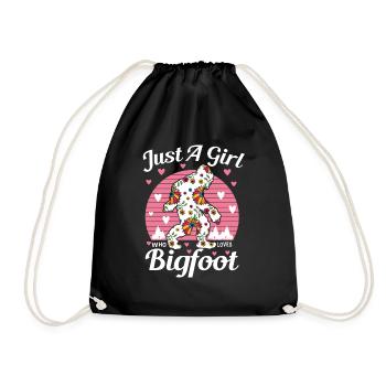 Just A Girl Who Loves Bigfoot Sasquatch - Drawstring Bag - black - Front