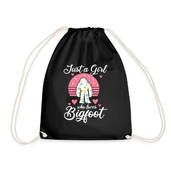 Just A Girl Who Loves Bigfoot Sasquatch - Drawstring Bag - black - Front