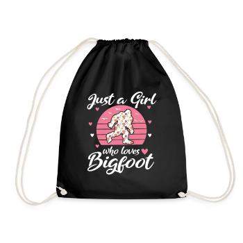 Just A Girl Who Loves Bigfoot Sasquatch - Drawstring Bag - black - Front
