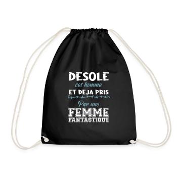 Désolé cet homme est déjà pris par une femme - Sac de sport léger - noir - Devant