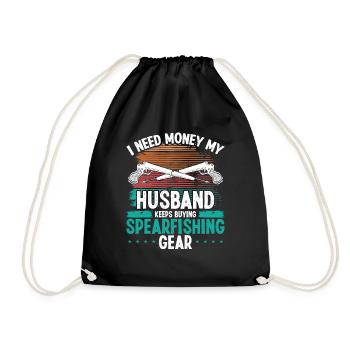 Spearfisher Husband Vintage Freediving Funny - Turnbeutel - Schwarz - Vorne