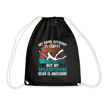 Funny Spearfisher Freediving Apnoe Diver Spear - Turnbeutel - Schwarz - Vorne