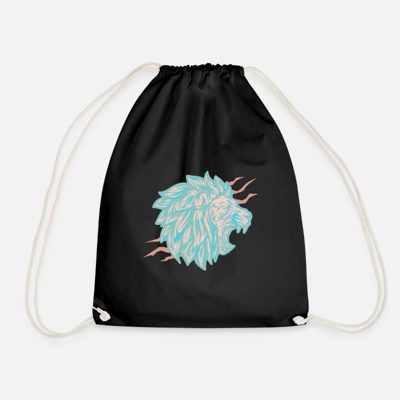 Lion matte colors - Drawstring Bag - black