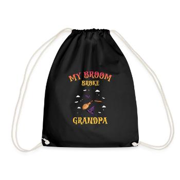 My Broom Broke Funny Grandpa Halloween Designs - Sac de sport léger - noir - Devant