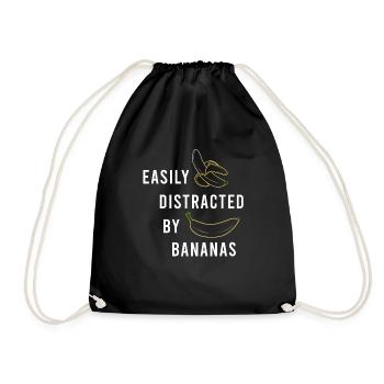 Distrait par les bananes, les fruits exotiques - Sac de sport léger - noir - Devant