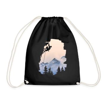 Climbing, Mountains, Rocks, Trad, Sport, Climbing, Bouldering - Drawstring Bag - black - Front