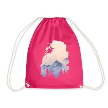 Klettern Berge Felsen Trad Sport Klettern Bouldern - Turnbeutel - Fuchsia - Vorne