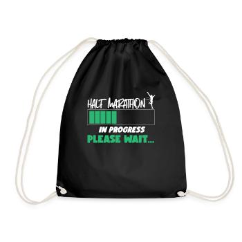 Running Runner Half Marathon Half - Drawstring Bag - black - Front