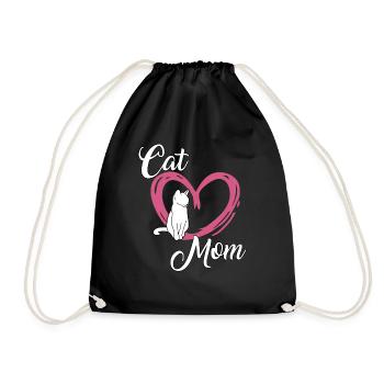 Süße Katzen Mama Katzen Fan Geschenk Katzen - Turnbeutel - Schwarz - Vorne