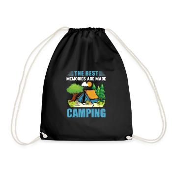 Camping Camping Tent Caravan glampin - Drawstring Bag - black - Front