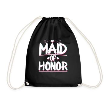 Maid Of Honor Bridesmaid Bachelorette Party - Drawstring Bag - black - Front