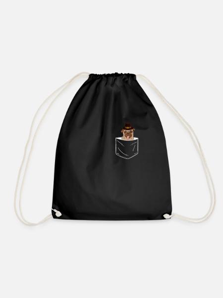 Tasche Pilgrim Mops Türkei Thanksgiving Hund - Turnbeutel - Schwarz