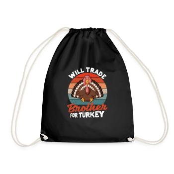 Échangera frère contre la turquie Journée drôle - Sac de sport léger - noir - Devant