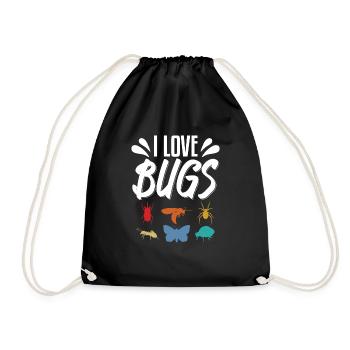 I Love Bugs Insects Spiders Ants - Drawstring Bag - black - Front