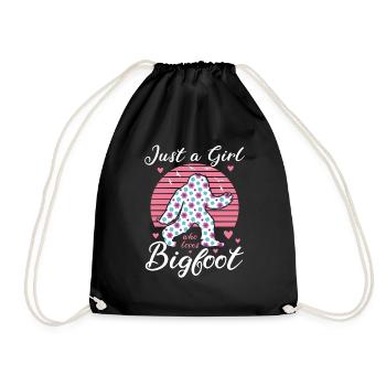 Just A Girl Who Loves Bigfoot Sasquatch - Drawstring Bag - black - Front
