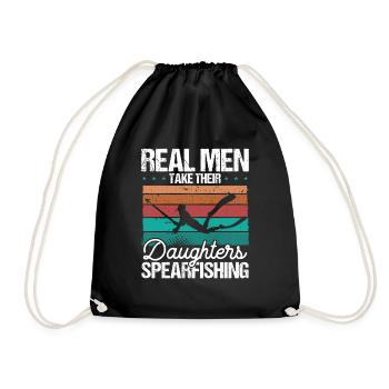 Spearfisher Real Men take their Daughters - Turnbeutel - Schwarz - Vorne