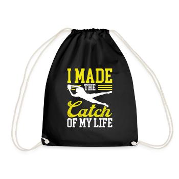 Wide Receiver Glove Marriage Catch of my LIfe - Drawstring Bag - black - Front