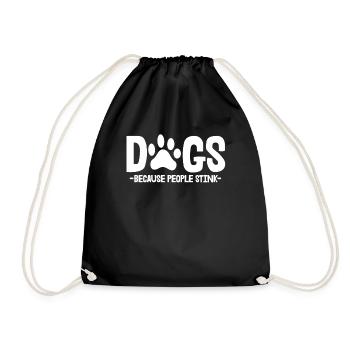 Dogs Because People Stink - Drawstring Bag - black - Front