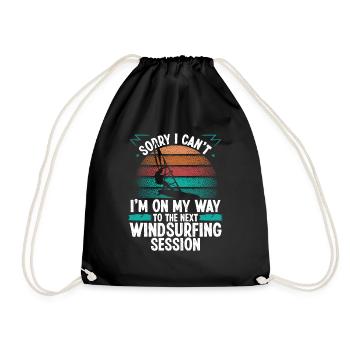 Windsurfing Sorry I cant Wind Funny WindsurferWind - Turnbeutel - Schwarz - Vorne