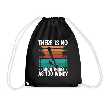 Windsurfer Sail Not too windy Vintage Board - Drawstring Bag - black - Front