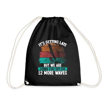 Windsurfing Board more Waves Wind Windsurfer Sail - Drawstring Bag - black - Front