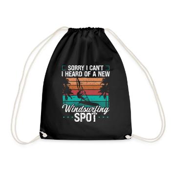 Windsurfer Sorry I cant I have WindsurfingWindsurf - Drawstring Bag - black - Front