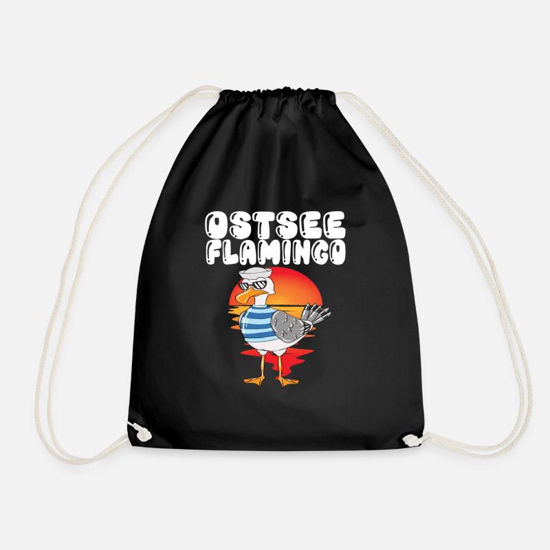 Norddeutsche Sprüche Möwe Ostsee Flaming Möwe - Turnbeutel - Schwarz