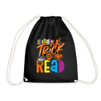 Bibliothekar T-Shirt Bibliothek Halloween Kostüm Trick - Turnbeutel - Schwarz - Vorne