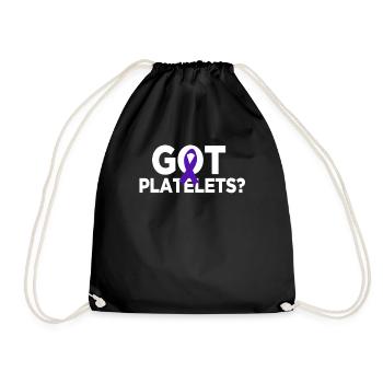 Got Platelets Purple Ribbon ITP Awareness - Drawstring Bag - black - Front