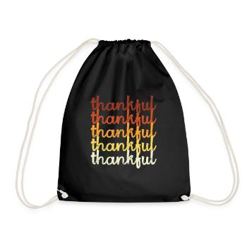 Mignon Grateful Retro Vintage Food Thanksgiving - Sac de sport léger - noir - Devant