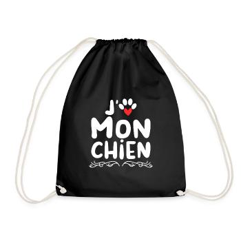J aime mon chien - Sac de sport léger - noir - Devant