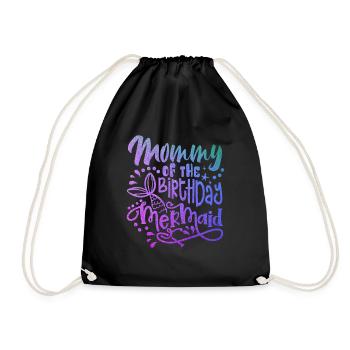 Mama der Geburtstags-Meerjungfrau Matching Family - Turnbeutel - Schwarz - Vorne