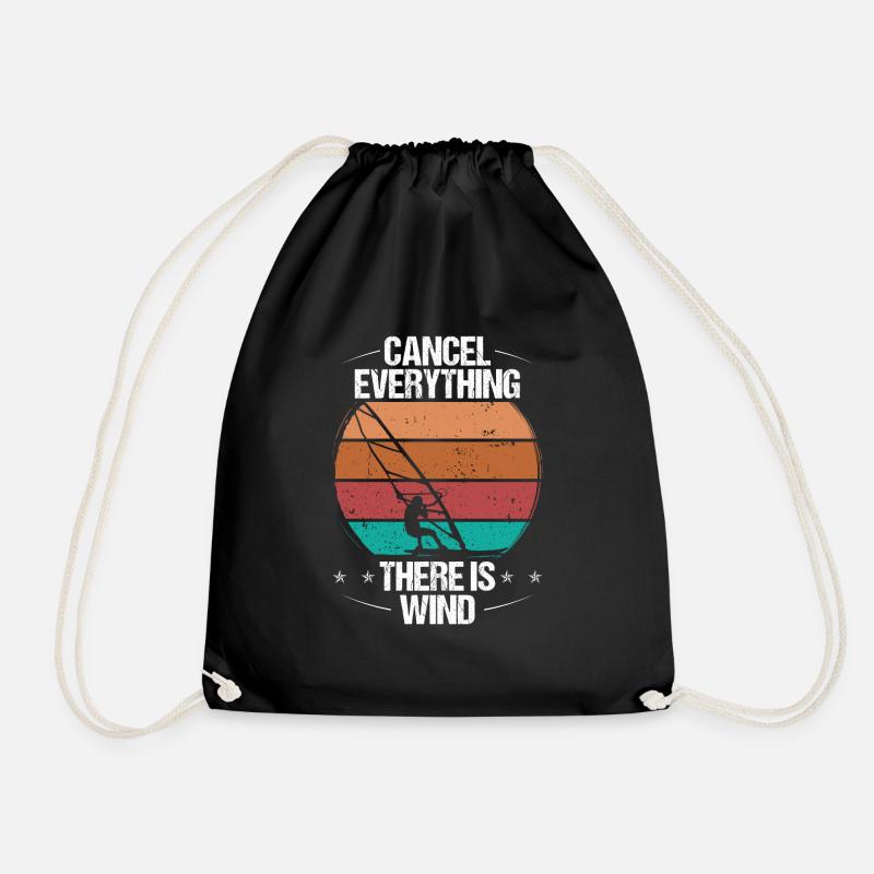 Windsurfing Cancel Everything there is Windsurfer - Turnbeutel - Schwarz