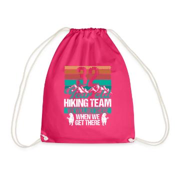 32 Birthday Sloth Hiking Mountains 32 Year Old - Drawstring Bag - fuchsia - Front
