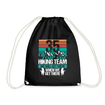 35 Birthday Sloth Hiking Mountains 35 Year Old - Turnbeutel - Schwarz - Vorne