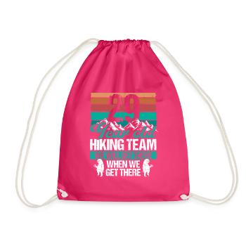 29 Birthday Sloth Hiking Mountains 29 Year Old - Drawstring Bag - fuchsia - Front