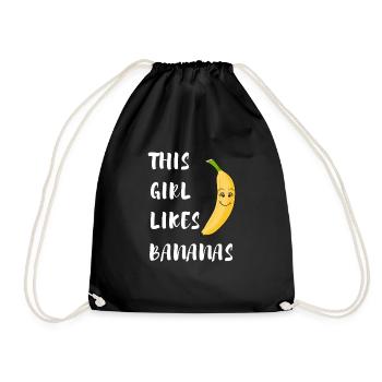 Girl Likes Bananas Fruit de banane tropicale - Sac de sport léger - noir - Devant