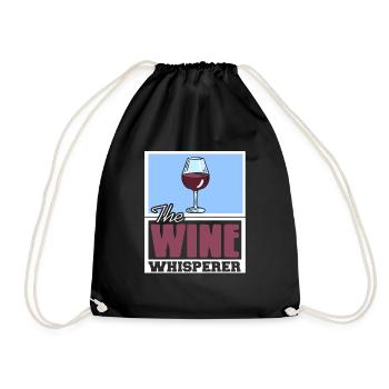 Wine Whisperer - Drawstring Bag - black - Front