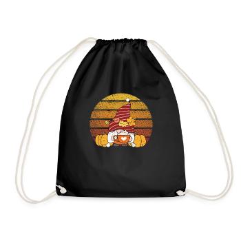 Cute Holiday Gnome Thanksgiving Gnome Herbst - Turnbeutel - Schwarz - Vorne