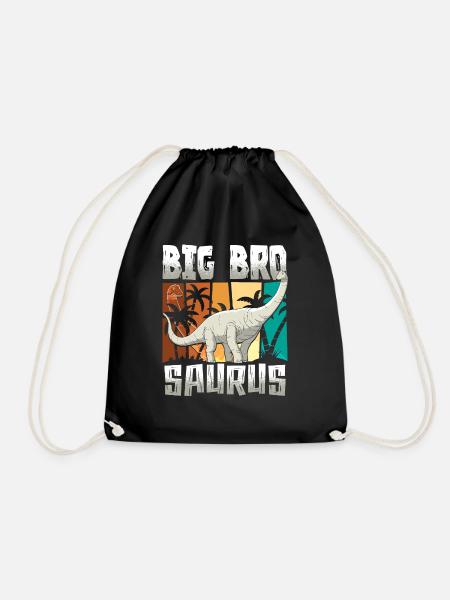 Big Bro Saurus Dinosaurier Ich werde großer Bruder - Turnbeutel - Schwarz
