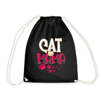 Katze Mama Kätzchen Tier Tierliebhaber Mutter - Turnbeutel - Schwarz - Vorne
