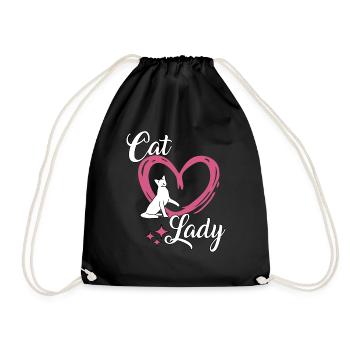 Chat Lady Cats Cadeau Chats Fan - Sac de sport léger - noir - Devant