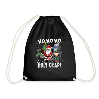 Christmas 2022 High Gas Prices, Funny Santa Meme - Drawstring Bag - black - Front