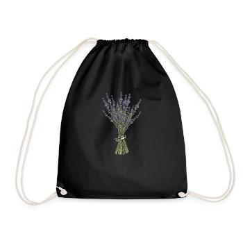 Lavendel I Team Braut Blumenkranz Hochzeit Boho - Turnbeutel - Schwarz - Vorne
