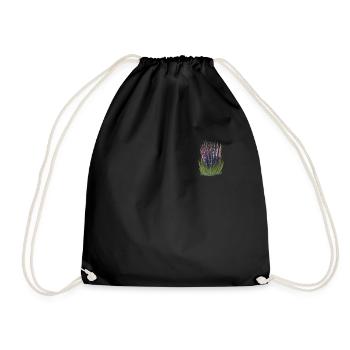 Lavendel I Team Braut Blumenkranz Hochzeit Boho - Turnbeutel - Schwarz - Vorne