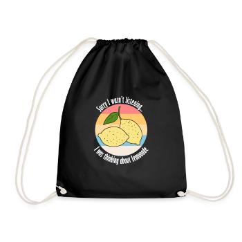 Thinking About Lemonade Citrus Lemon - Drawstring Bag - black - Front