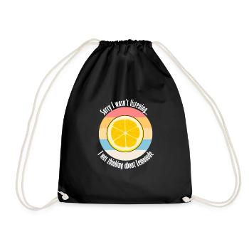 Ironisches Zitat Citrus Fruit Lemon Thinking About - Turnbeutel - Schwarz - Vorne