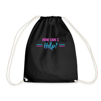 How Can I Help - Drawstring Bag - black - Front